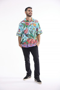 Men Shirt Short Sleeve Collar