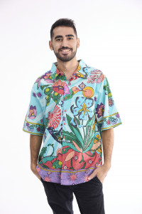 Men Shirt Short Sleeve Collar