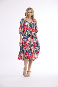 Cavailon Dress Layers Puff Sleeve