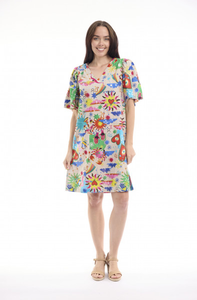 Camellias Dress Puff Sleeve