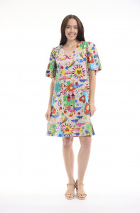 Camellias Dress Puff Sleeve