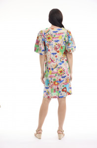 Camellias Dress Puff Sleeve