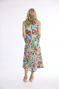 Camellias Dress Midi Sleeveless