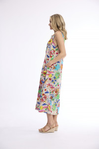 Camellias Dress Midi Sleeveless