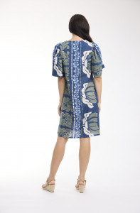 Liberte Blue Dress Puff Sleeve