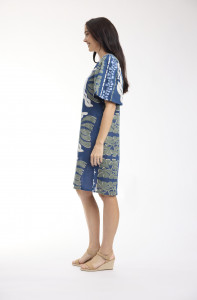 Liberte Blue Dress Puff Sleeve