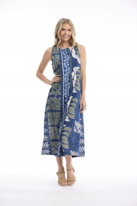 Liberte Blue Dress Midi Sleeveless