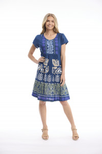 Liberte Blue Dress Bib Pockets