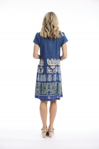 Liberte Blue Dress Bib Pockets