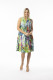 Printed Cotton Dress V Pleated