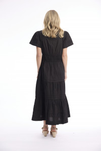 Poplin Dress Maxi Short Sleeve
