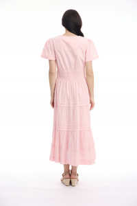 Poplin Dress Maxi Short Sleeve