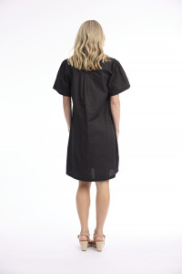 Poplin Dress Collar Flair Sleeve