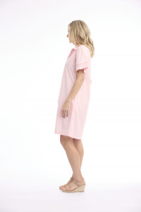 Poplin Dress Collar Flair Sleeve