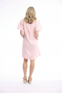 Poplin Dress Collar Flair Sleeve