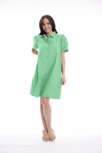 Poplin Dress Collar Flair Sleeve