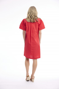 Poplin Dress Collar Flair Sleeve