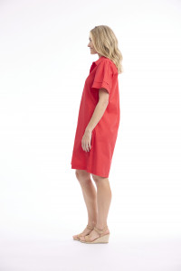 Poplin Dress Collar Flair Sleeve