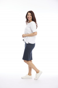 Plain Drawstrng Skirt with front and back pockets
