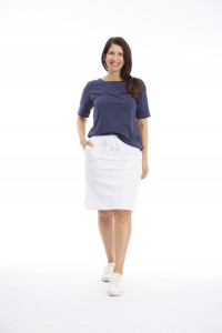 Plain Drawstrng Skirt with front and back pockets