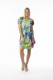 Printed Cotton Dress Contemporary Short Sleeve V