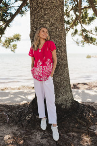 Kayla Cotton Blouse Short Sleeve