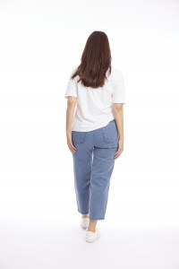 Washed Drawstring Pull-On 7/8 Wide Leg Pant