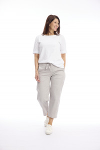 Washed Drawstring Pull-On 7/8 Wide Leg Pant