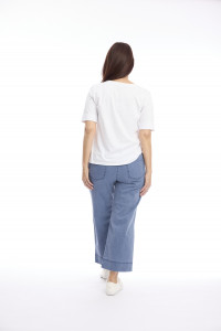 Washed Drawstring Wide Leg Pants