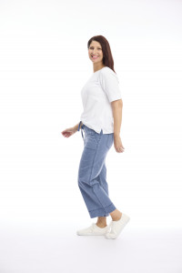 Washed Drawstring Wide Leg Pants