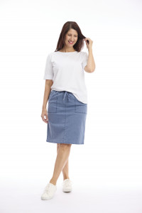 Washed Drawstring Skirt