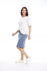 Washed Drawstring Skirt
