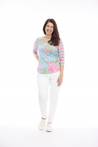 3/4 Sleeve Scoop Neck Tee