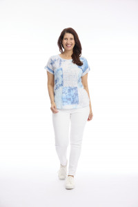 Burnout Print Drop Shoulder Tee