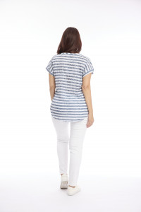 Burnout Stripe & Print Drop Shoulder Tee