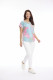 Burnout Stripe &amp; Print Drop Shoulder Tee
