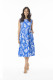 Comodoro Blue Dress Pleated Waist Sleeveless