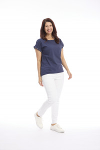 T-Shirt with Eyelet Trim