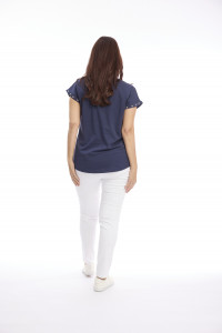 T-Shirt with Eyelet Trim