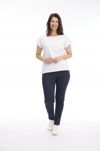 T-Shirt with Eyelet Trim