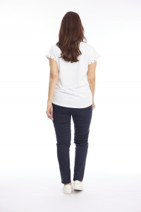 T-Shirt with Eyelet Trim