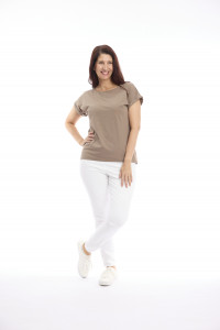 T-Shirt with Eyelet Trim