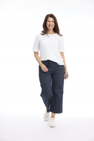 Drawstring Wide Leg 7/8 Pants