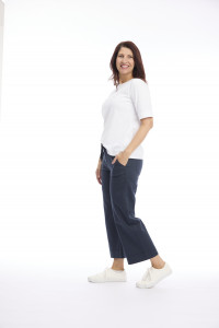 Drawstring Wide Leg 7/8 Pants