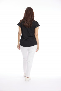 Foil Spots T-Shirt with Eyelet Trim