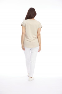 Foil Spots T-Shirt with Eyelet Trim