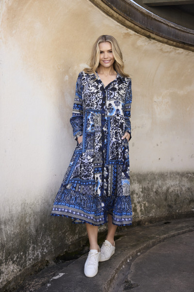 Bhadoi Dress Maxi Collar