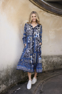 Bhadoi Dress Maxi Collar