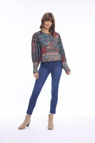 Knit Jumper Gathered Sleeve