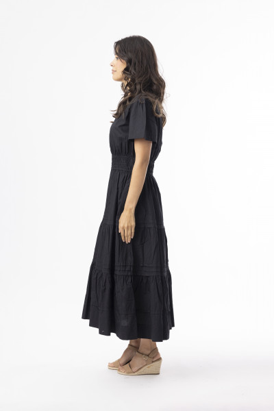 Poplin Essentials Dress Maxi Ruched